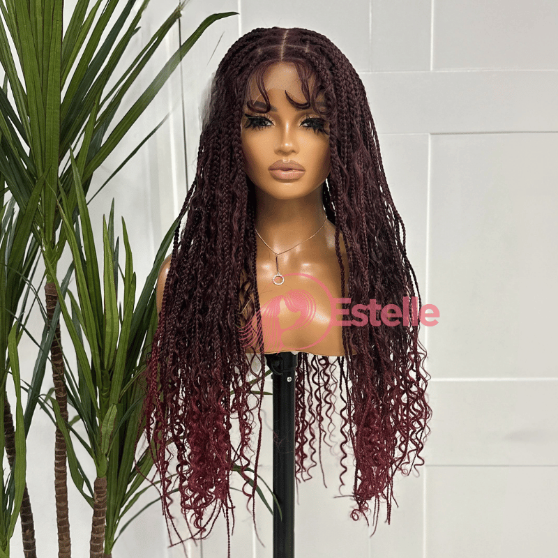 Long Braided Boho Gluleless Lace Front Wig | baby Hair -Kilani - EstelleLuxeWigs