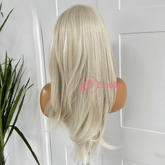 Icy Platinum Blonde Lace Front Wig | Long Layered 13x6 HD Lace | Heat Safe Synthetic-Aurora - EstelleLuxeWigs