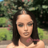 10” Natural Black Silky Straight Virgin Human Hair Lace Front Wig – 6x6 Closure, 250% Density, Beginner-Friendly-Iris/01 - EstelleLuxeWigs