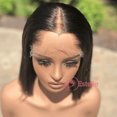 10” Natural Black Silky Straight Virgin Human Hair Lace Front Wig – 6x6 Closure, 250% Density, Beginner-Friendly-Iris/01 - EstelleLuxeWigs