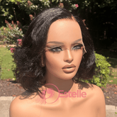 Glueless 10'' Natural Black Virgin Human Hair |Kinky Straight| Lace Front Wig-CASM8 - EstelleLuxeWigs