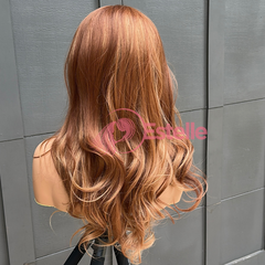Wavy Copper Blonde Wig Synthetic Lace Wig -Petal/E6 - EstelleLuxeWigs