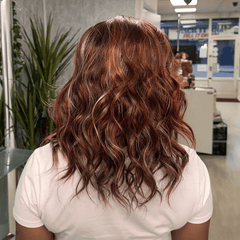 Rouxé- Auburn Copper Wavy Lace Front Wig | Scandi Hairline Synthetic Wig - EstelleLuxeWigs