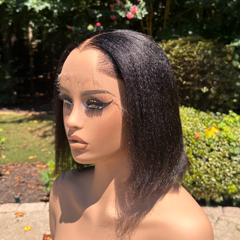 8” Bob Yaki Straight Virgin Human Hair HD Lace Closure Wig - TABIA/LC - EstelleLuxeWigs