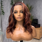 Tonia Burnished Copper Lace Front Wig | Scandi Hairline Auburn Synthetic Wig - EstelleLuxeWigs