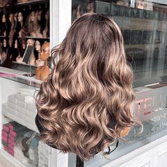 Wavy Ash Brown Blonde Balayage Lace Front Wig-DIAZ/10 - EstelleLuxeWigs