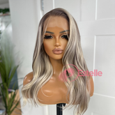 Rooted Ash/Platinum Blonde Synthetic Lace Front Wig – DIAZ/08 - EstelleLuxeWigs