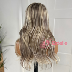 Rooted Ash/Platinum Blonde Synthetic Lace Front Wig – DIAZ/08 - EstelleLuxeWigs