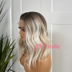 Rooted Light Blonde Balayage Synthetic Lace Front Wig – ZOE - EstelleLuxeWigs