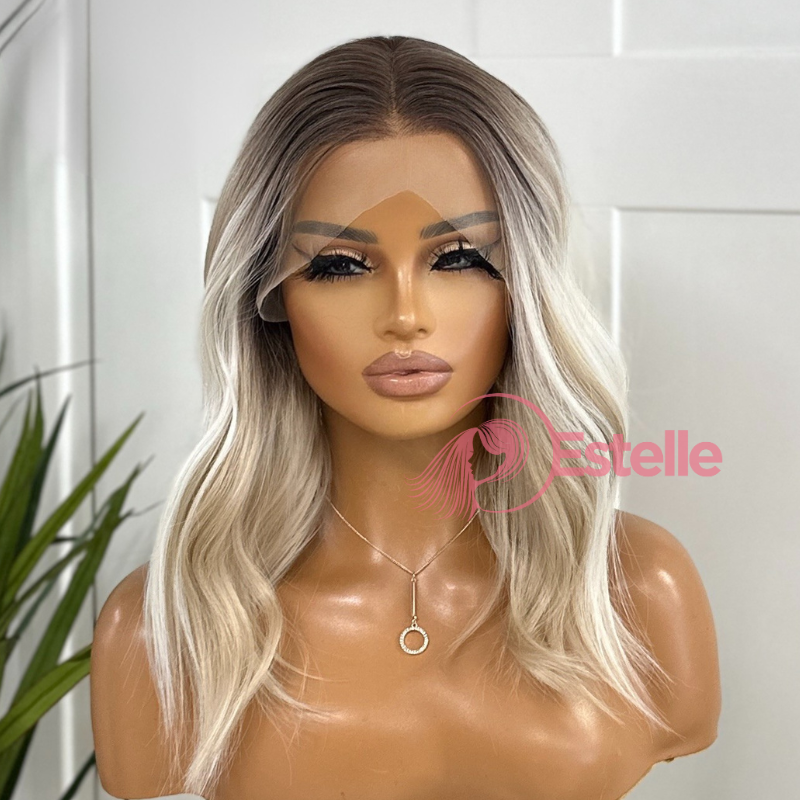 Rooted Light Blonde Balayage Synthetic Lace Front Wig – ZOE - EstelleLuxeWigs