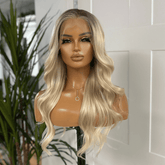 Freya- Rooted Light Blonde Lace Front Wig | Scandinavian Hairline Synthetic Wig - EstelleLuxeWigs