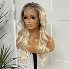 Freya- Rooted Light Blonde Lace Front Wig | Scandinavian Hairline Synthetic Wig - EstelleLuxeWigs