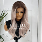 Rooted Pastel Pink Wig Synthetic Lace Wig -Petal/E7 - EstelleLuxeWigs