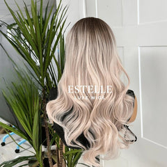 Rooted Pastel Pink Wig Synthetic Lace Wig -Petal/E7 - EstelleLuxeWigs