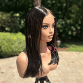 2 by 6 HD Lace Closure 16'' Straight Virgin Human Hair, Natural Black/Brown, Beginner-Friendly, Ready to Wear-Kayla - EstelleLuxeWigs