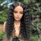 Long Wavy Virgin Human Hair, Natural Black HD Lace Closure Wig -AMIRA - EstelleLuxeWigs