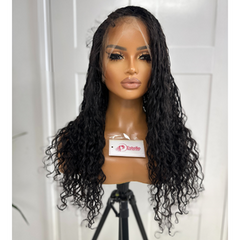 Black Knotless Boho Braids Full Lace Wig -NADIA - EstelleLuxeWigs