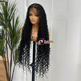 Black Long Braided Full Lace Wig -BRASKA 1B - EstelleLuxeWigs