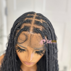 Black Long Braided Full Lace Wig -BRASKA 1B - EstelleLuxeWigs