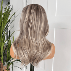 Rooted Ash/Platinum Blonde Synthetic Lace Front Wig – DIAZ/08 - EstelleLuxeWigs