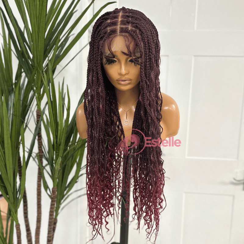 Long Braided Boho Gluleless  Lace Front Wig | baby Hair   -Kilani - EstelleLuxeWigs