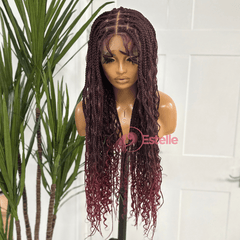 Long Braided Boho Gluleless  Lace Front Wig | baby Hair   -Kilani - EstelleLuxeWigs