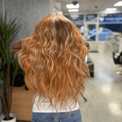 Amber- Warm Copper Blonde Wavy Lace Front Wig | Luxury Synthetic Lace Wig - EstelleLuxeWigs