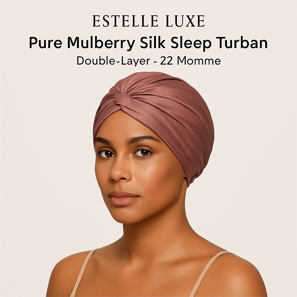 Estelle Luxe Pure 100% Mulberry Silk Sleep Turban/Bonnet - EstelleLuxeWigs