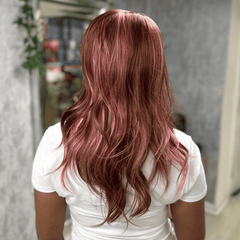 Rosélle Rose Brown & Pink Highlight Lace Front Wig | Luxury Straight Synthetic Wig - EstelleLuxeWigs