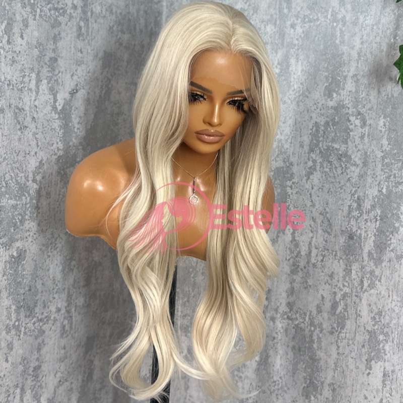 Light Blonde Synthetic Lace Front Wig | Layered, Curtain Bangs-SORRIE/101 - EstelleLuxeWigs
