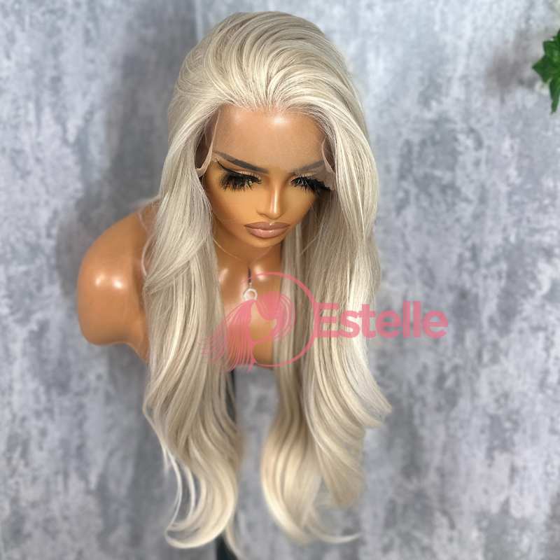 Light Blonde Synthetic Lace Front Wig | Layered, Curtain Bangs-SORRIE/101 - EstelleLuxeWigs