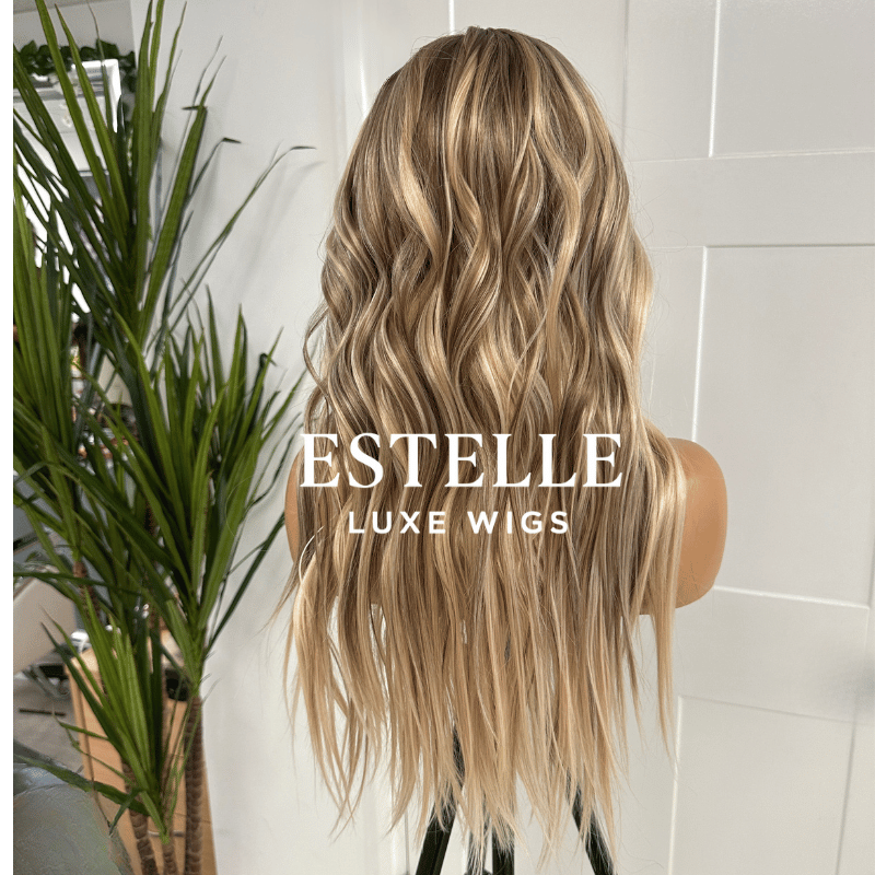 Long Rooted Blonde with Soft Beachy Waves Synthetic Lace Front Wig -Diaz/04 - EstelleLuxeWigs