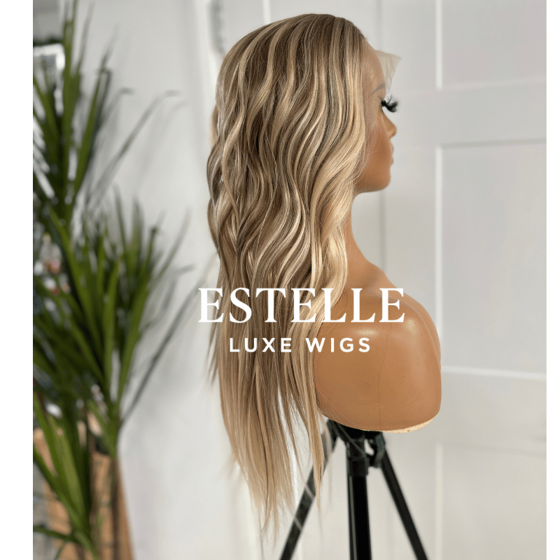 Long Rooted Blonde with Soft Beachy Waves Synthetic Lace Front Wig -Diaz/04 - EstelleLuxeWigs