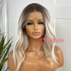 Rooted Light Blonde Balayage Synthetic Lace Front Wig – ZOE - EstelleLuxeWigs