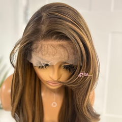 Long Mixed Brown/Blonde Heat Resistant  Lace Front Wig-TILDA - EstelleLuxeWigs