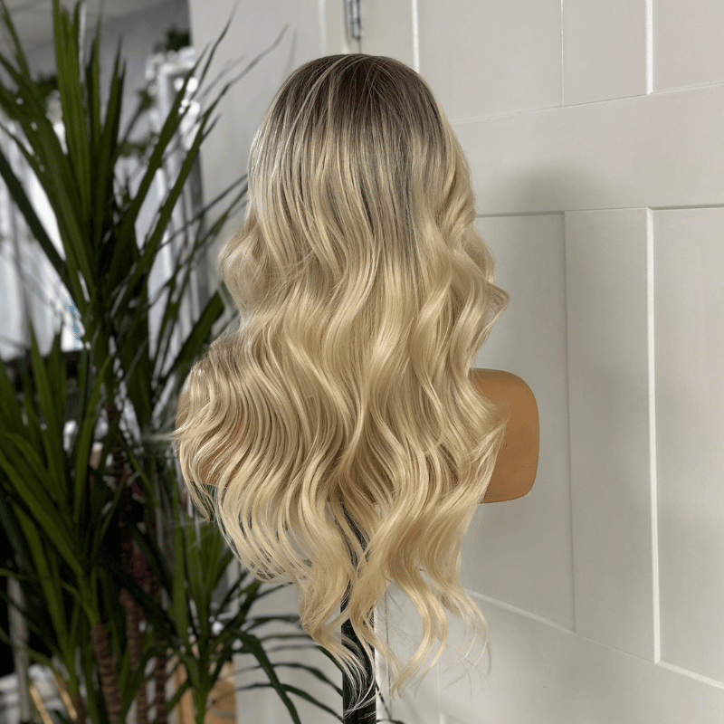 Freya- Rooted Light Blonde Lace Front Wig | Scandinavian Hairline Synthetic Wig - EstelleLuxeWigs