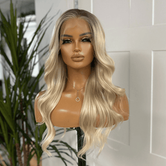 Freya- Rooted Light Blonde Lace Front Wig | Scandinavian Hairline Synthetic Wig - EstelleLuxeWigs