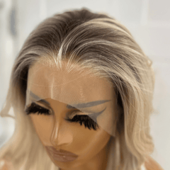 Freya- Rooted Light Blonde Lace Front Wig | Scandinavian Hairline Synthetic Wig - EstelleLuxeWigs