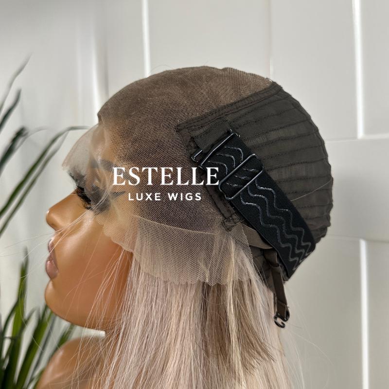Long Balayage Synthetic Lace Front Wig | Warm Brown with Blonde Highlights-Sorrie - EstelleLuxeWigs