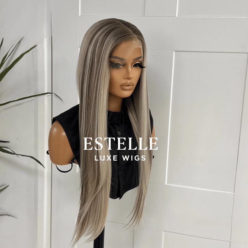 Glueless Long Straight Mixed Blonde  Mix  13 by 6 Synthetic Lace Front Wig -AMY - EstelleLuxeWigs
