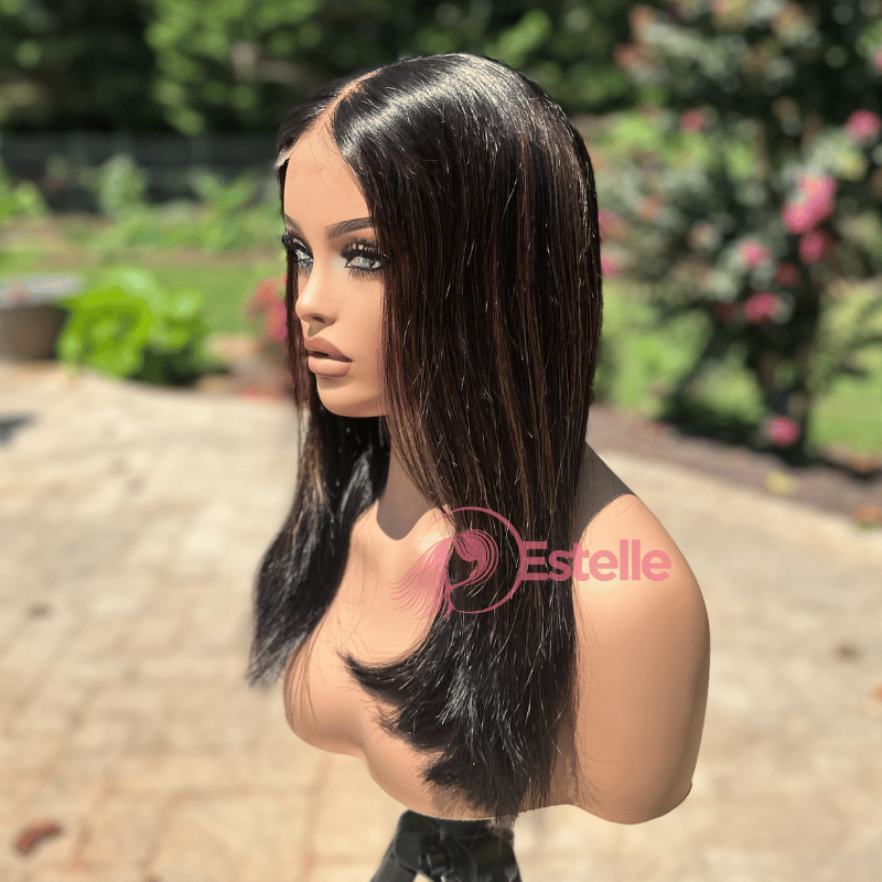 2 by 6 HD  Lace Closure 16'' Straight Virgin Human Hair, Natural Black/Brown, Beginner-Friendly, Ready to Wear-Kayla - EstelleLuxeWigs