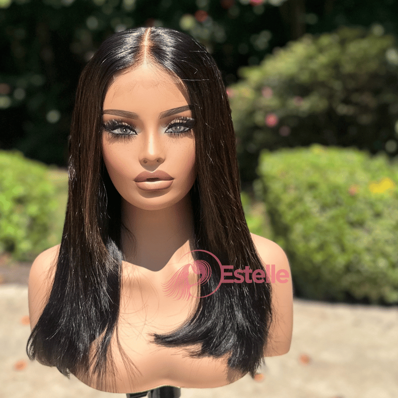 2 by 6 HD  Lace Closure 16'' Straight Virgin Human Hair, Natural Black/Brown, Beginner-Friendly, Ready to Wear-Kayla - EstelleLuxeWigs