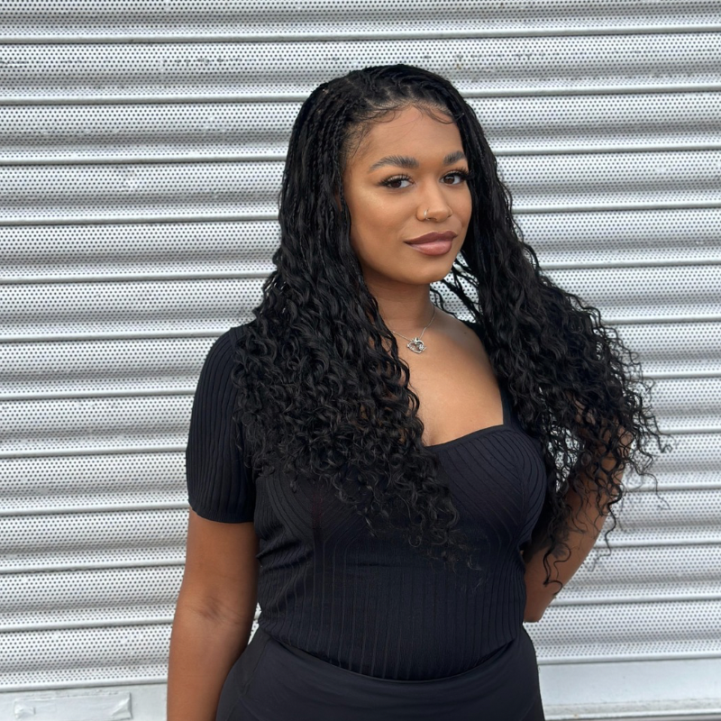 Black Knotless Boho Braids Full Lace Wig -NADIA - EstelleLuxeWigs