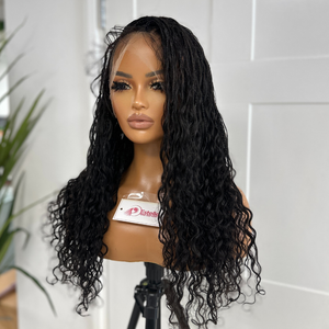 Black Knotless Boho Braids Full Lace Wig -NADIA - EstelleLuxeWigs